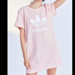 Adidas Pink Logo T Shirt Dress Size Medium